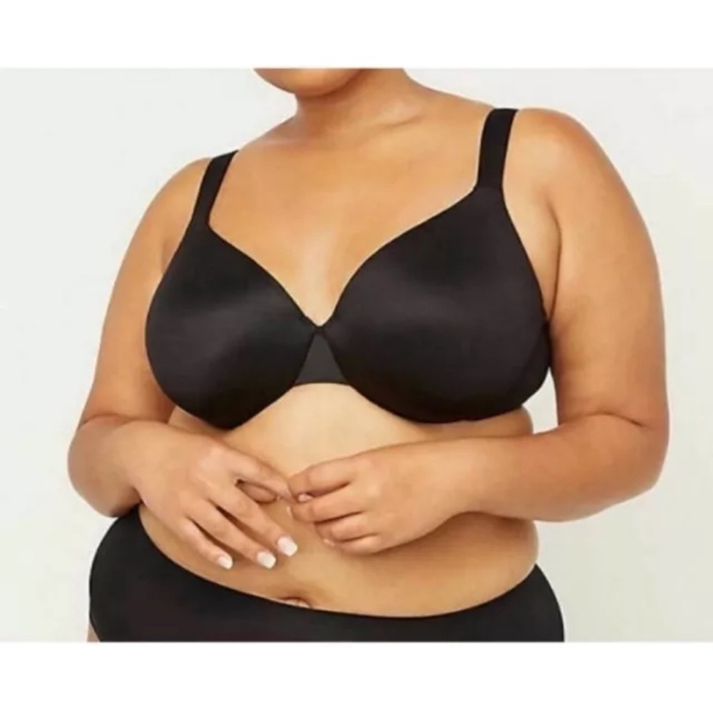 Catherines Full Coverage Smooth Underwire Bra Black New 54B